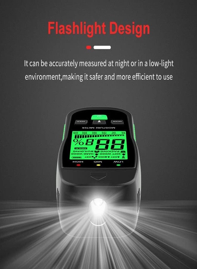 برسايذ اي مقياس رطوبة الخشب دقيق من نوع الدبوس مع إضاءة خلفية ونطاق قياس عالٍ من 6 إلى 99% - Image 4